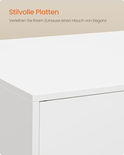 Feandrea Katzenklo-Schrank, Moderne Katzentoilette, Katzenhaus, Vordereingang, Doppeltüren mit Griffen, Beistelltisch, für Wohnzimmer, 80 x 50 x 45 cm, mattweiß PCL020WB02 – Bild 8