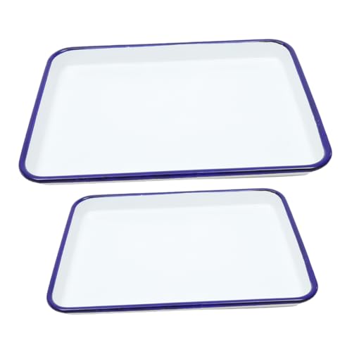 BIUDECO 2pcs Baking Trays 26x18cm 30x20cm Non-stick Wear-resistant Versatile Oven Pans for Restaurant