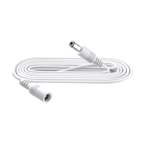 Security-01 - Cable de extensión de 1 m (5,5 mm x 2,1 mm, DC 5V 6V 9V 12V 24V para cámara de videovigilancia, iluminador infrarrojo, impresora, tira LED, color blanco