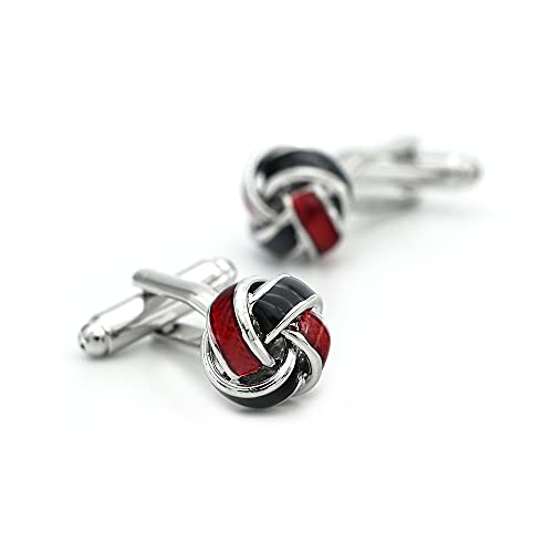 Mancuernillas clásicas rojas y negras con caja de regalo miniatura 4
