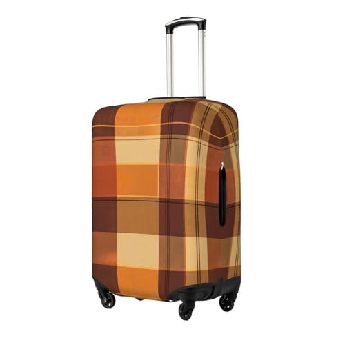 Elastic Luggage Cover Anti Scratch Dirt Covers, Brown Grid Travel Luggage Cover Suitcase Protector Fits 31-32 Inch Luggage2