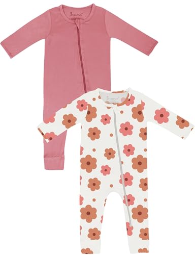 Image of Jimonda Baby Romper Boys Girls Bamboo Pajamas 2-Way Zipper Footless Unisex Long Sleeve Sleepers Sleep and Play 0-24 Months