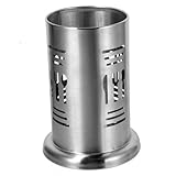 ROMISBABA Edelstahl Besteckhalter mit Ablauflöchern Moderner Küchen Organizer für Essstäbchen und Küchenutensilien Rostfrei mit Stabilem Boden für Zuhause Restaurant und Gastronomie