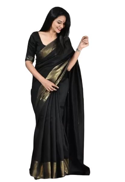 Kraftlay Art Silk Saree with Beautiful Golden Border | Elegant Traditional Saree for Women | Suitable for All Occasions | With Matching Running Blouse Piece-picture-37