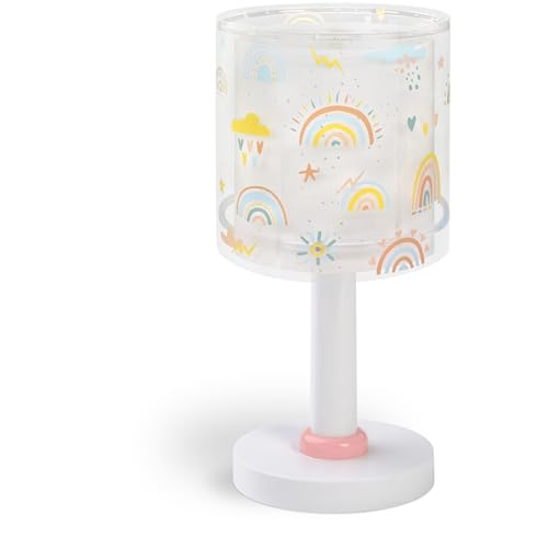 Dalber Kinder Tischlampe Nachttischlampe Nachtlicht Rainbow Regenbogen, 41191, G4-4W LED - Glühbirne enthalten, Rosa