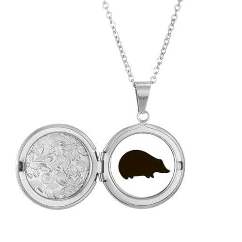 Collier médaillon hérisson noir aux finitions de haute précision