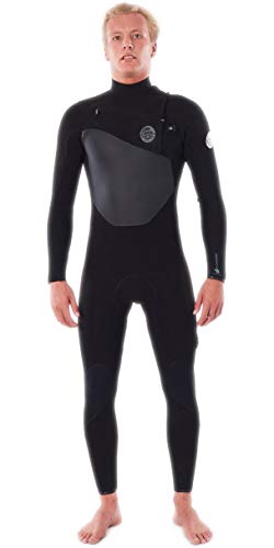 Rip Curl Mens Flashbomb 3/2mm Chest Zip Wetsuit - Black - Easy Stretch Lightweight Flash Lining