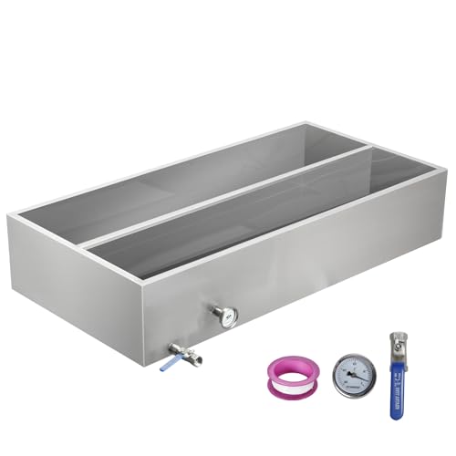Image of Maple Syrup Evaporator Pan 47Gal 304 Stainless Steel Maple Syrup Evaporator with Valve Thermometer and Divided Design 48 x 24 x 9.4 Inch Feed Pan for Boiling Maple Syrup for Home and Outdoor Use