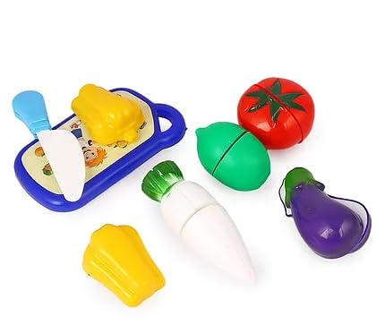 Asian Vegetable 7 PC Fruits Cutting Toy Set for Kids | Plastic Fruits Cutting Game for Toddlers