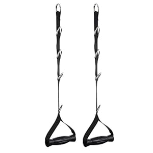 BESPORTBLE 2 stks Kabel Oefening Handvatten Riemen Trek Riem Weerstand Band Workout Handvat Bands voor Kabel Machine Gym Pulldown Weerstand Attachment (Zwart)