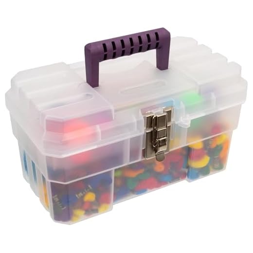 Akro-Mils 14-Inch ProBox Plastic Art Supply, Craft or Medical Storage Toolbox with Removable Tray, Model 09514CFT, (14-Inch x 8-Inch x 8-Inch), Clear
