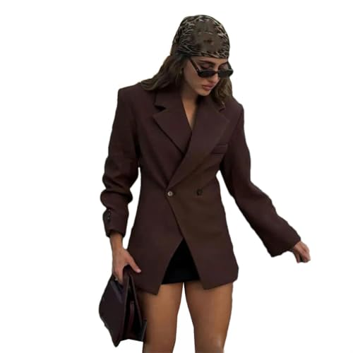 Veste costume revers femme manches longues pour look bureau élégant