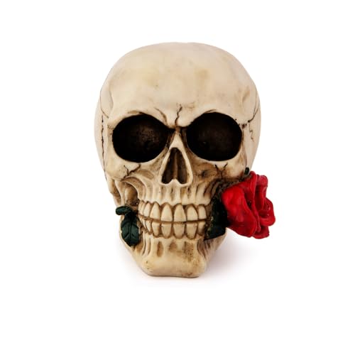 Estatua Decorativa Calavera con Flores para Halloween miniatura 2