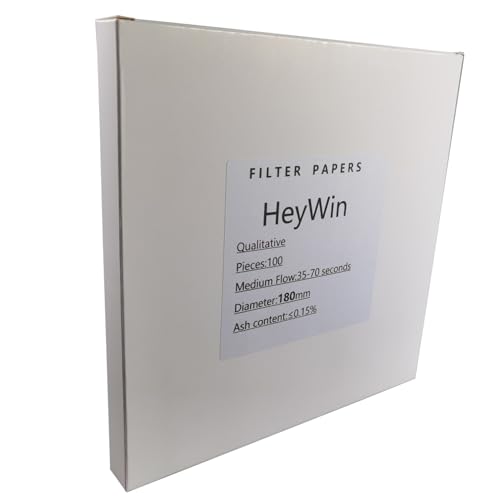 HeyWin Papel de filtro cualitativo, 180 mm, paquete de 100