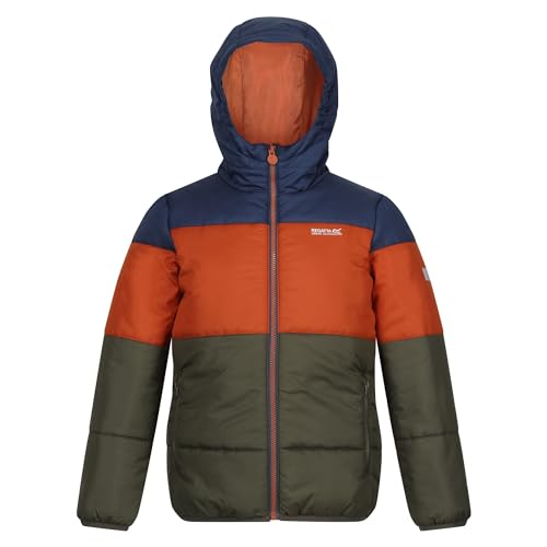 Childrens/Kids Lofthouse VII Terrain Print Padded Jacket (11-12 Years) (Admiral Blue/Burnt Copper)
