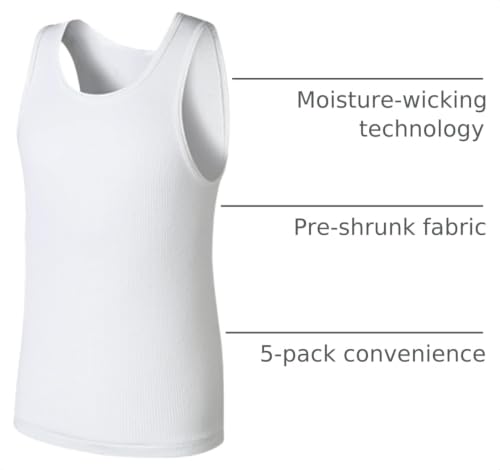 Image of Hanes Boys' Undershirt Tank Top Pack - Kids' Tank Undershirts - Cool Comfort Moisture-Wicking Sleeveless Shirts