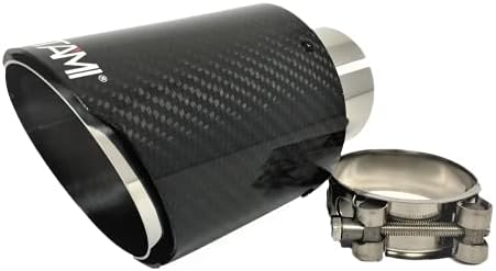 NETAMI 2.5 inch Inlet to 4" Outlet Carbon Fiber Exhaust Tip Chrome Polished