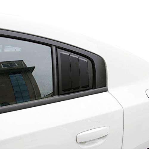 Image of Side Window Louvers Air Vent Scoop Shades Cover Blinds ABS for Dodge Charger 2011-2021 (Black)