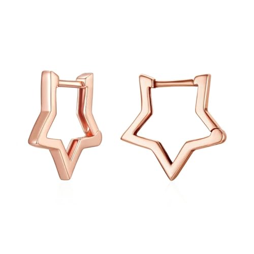 Image of BISAER Silver Huggie Hoop Earrings for Women, 925 Sterling Silver Post Star Small Hoop Earrings Hypoallergenic Lightweight Everyday Jewelry Gift Cute