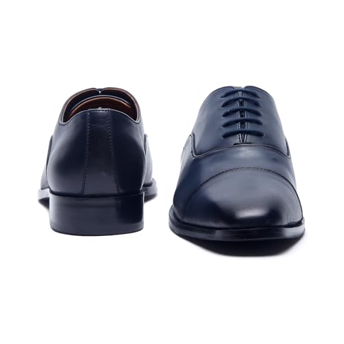 Image of LOUIS STITCH Men's Italian Leather Oxford Formal Shoes Handmade Lace Up Shoes for Men Officewear (LSEUOX)