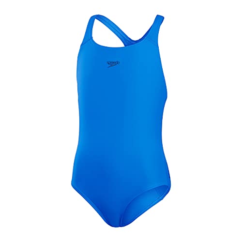 Speedo Girl's Endurance+ Medalist Swimsuit | Chlorine Resistance | Comfort Fit | SwiMing LeSons | Swim Holiday, Bondi Blue, 11-1211-12