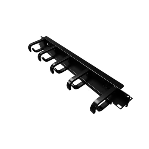 rhinocables Cable Management Bar for Patch Panel, Cable Rack, Mount Use - Cable Tidy Rack Accessory, Cable Organisers for Home - (19 1U)