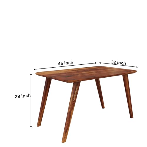 Image of Solid Sheesham Wood 4 Seater Dining Table Set for Home and Kitchen, Cane Furniture, Dining Set