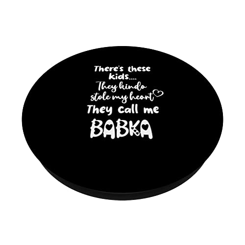 Poland Polish Grandma Grandmother These Kids Call Me Babka PopSockets Swappable PopGrip, Black - Image 2