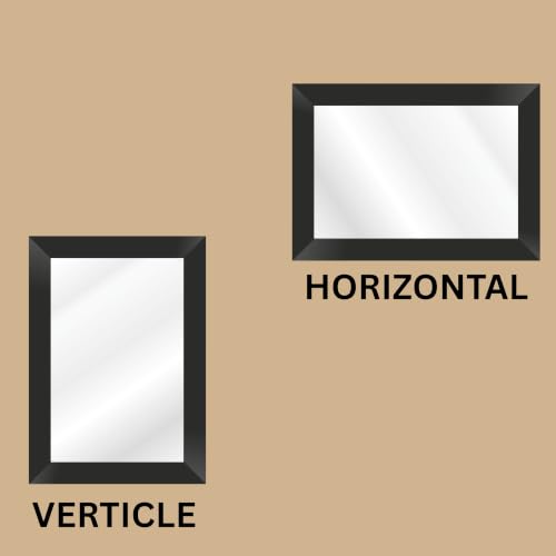 Image of Creative Arts n Frames Wall Decor Hand Crafted Wooden HD Wall Mirror Panel for Living Room Bedroom Lobby Modern Wall Decor Home Decor Items (Classic Black 14X22 inch Framed HD Mirror)