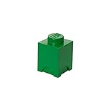Ideal como regalo. ! LEGO - Ladrillo de almacenamiento con 1 perilla, color verde oscuro