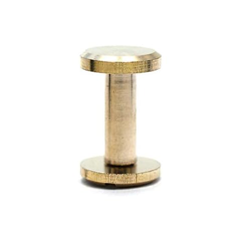 SILMEN Quality Flat Head Solid Brass Chicago Screw Rivets 10 pcs Decoration for Belt Leathercraft DIY (12 mm) Cover