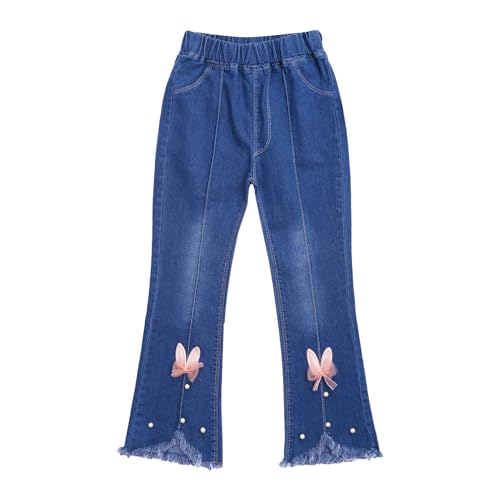YiZYiF Toddler Girls' Stretch Denim Jeans High Waist Flared Bell-Bottoms Wide Leg Ruffled Trousers Casual Bootcut2