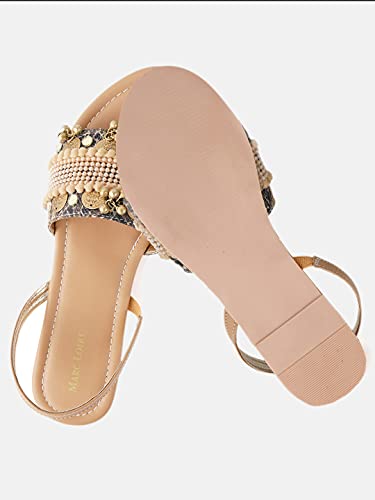 Image of Marc Loire Women's Embroidered and Embellished Flat Fashion Sandals