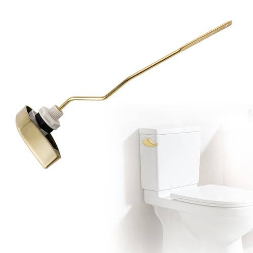 Image of iFealClear Metal Toilet Handle Replacement Compatible with TOTO THU068-CP Trip Lvr for St743S, St406 Soild Brass Toilet Tank Flush Lever, Side Mount Toilet Trip Levers, Brushed Gold