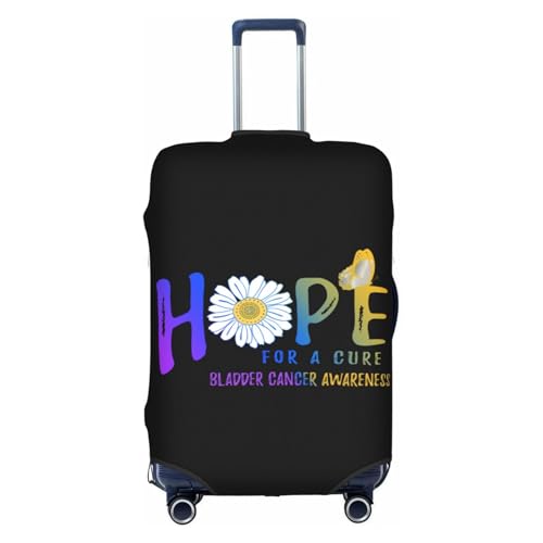 Travel Luggage Cover Hope For A Cure Bladder Cancer Awareness Flower Fashion Washable Baggage Suitcase Protector Fit For Luggage X-Large