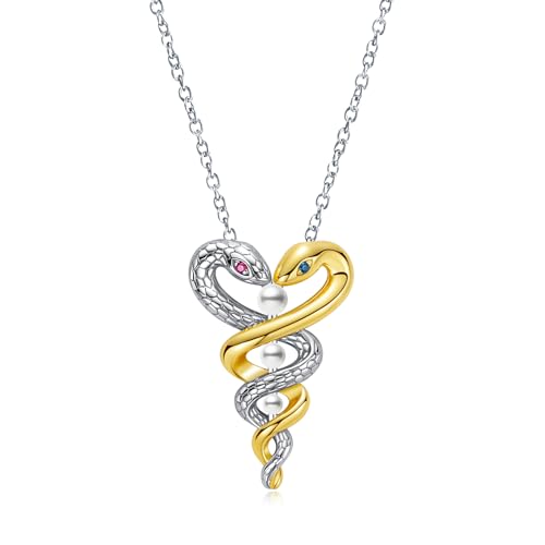 AnuClub Snake/Fox/Sun-shaped Pendant Necklace for Women Men 925 Sterling Silver Statement Necklace Unique Luxury Daily Necklace