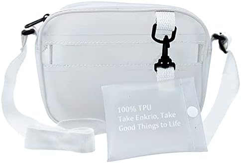 Enkrio Clear Bag Stadium Approved Clear Purse Mini Clear Messenger Bag Matte Cross Body Bag with Adjustable Strap for Women Men
