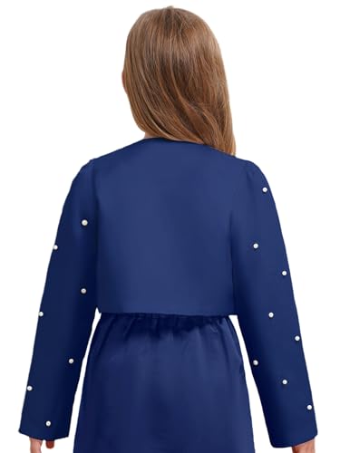 DINORMIN Kid Girls Pearls Bolero Shrug Little Jacket Coat Cropped Cover up for Wedding Birthday Party3