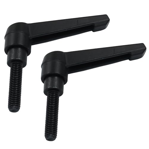 Image of Adjustable Clamping Lever Handle M8 x 32mm Male Thread | 2Pcs, Push Button Ratchet Lever Knob, Rotating Screw Handles Bolts, Locking Lever