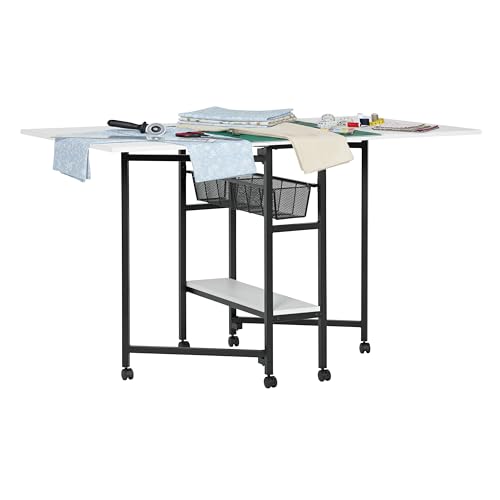 Studio Designs Sew Ready Fabric Cutting Standing Table with Craft Organizers - 58.75' W x 36.5' D x 30' H - Charcoal / White