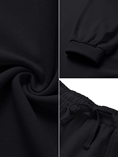 Image of MEROKEETY Women's 2023 Fall Oversized Batwing Sleeve Lounge Sets Casual Top and Shorts 2 Piece Outfits Sweatsuit