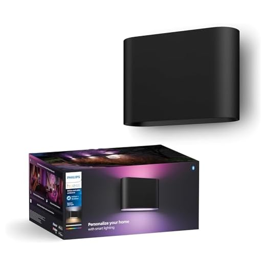 Philips Hue White & Color Ambiance Dymera – Applique murale connectée intérieur/extérieur, 16M couleurs, pont Hue requis (non fourni), Luminaire Philips compatible Alexa, Google, Apple Home, Classe F