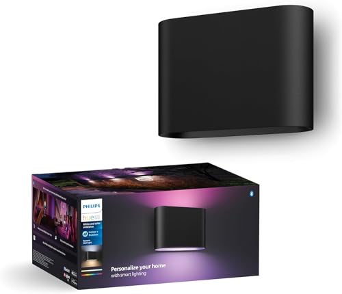 Philips Hue White &amp; Color Ambiance, Applique murale connectée pour l’intérieur et l’extérieur Dymera, 16 millions de couleurs, pont Hue requis pour une utilisation