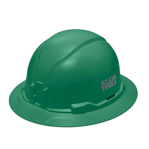 Klein Tools Hard Hat, Non-Vented Full Brim Style, Padded, Self-Wicking Odor-Resistant Sweatband, Tested up to 20kV