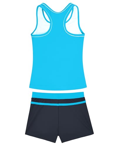 Image of Girls Swimsuits 2 Piece Summer Boyshort Bathing Suit Rash Guard Swimwear for Kids Child Beach with Sun Protection
