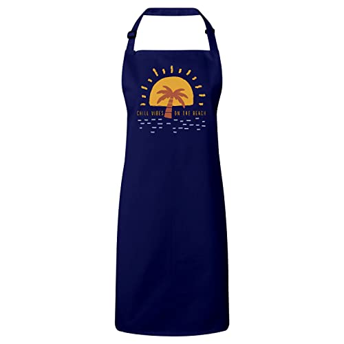 Tablier cuisine premium navy pour homme et femme idéal pour barbecue de plage et vacances