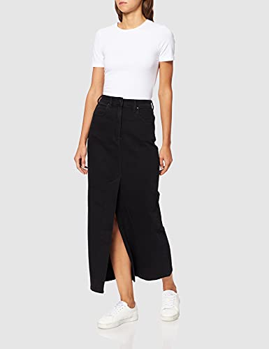 Lee Ultra Long Split Skirt Gonna Donna, Nero