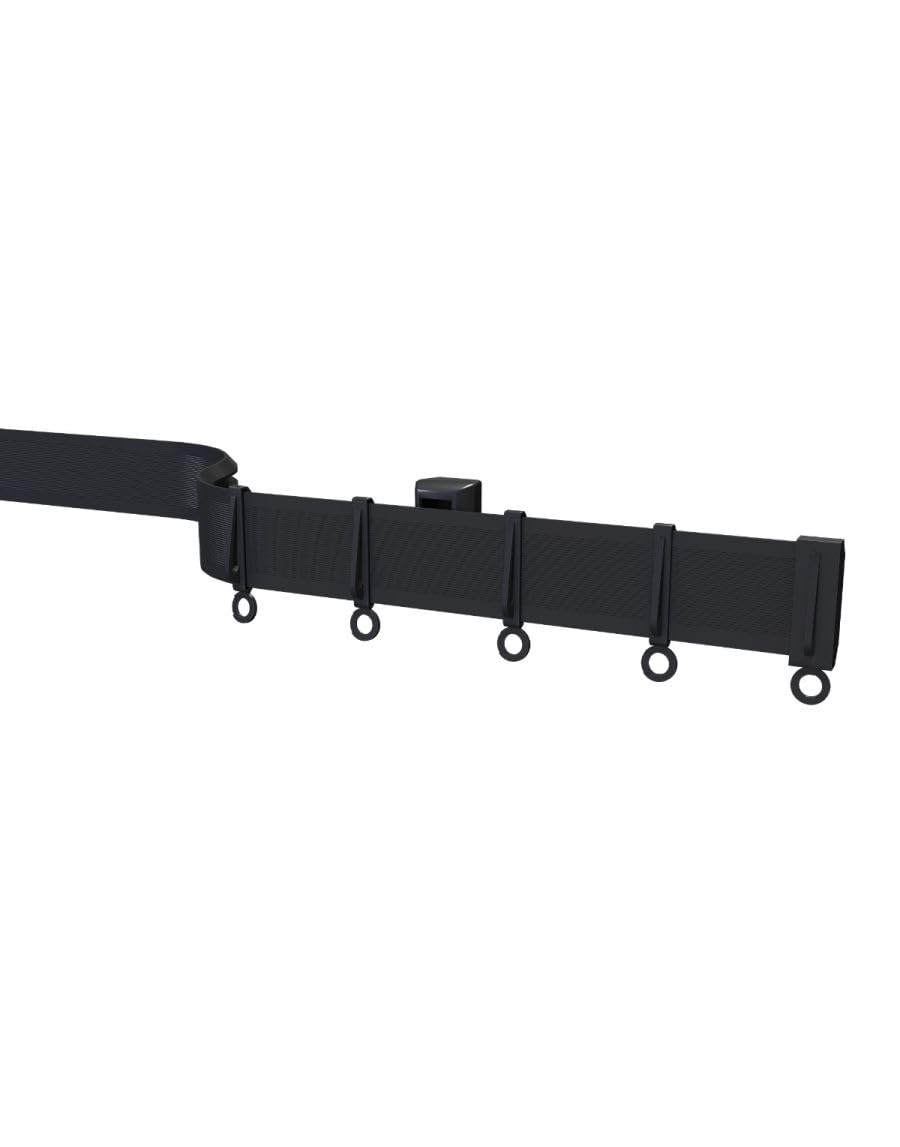 ABC Decor Streamline 3.5m (350 cm) BENDABLE CURTAIN TRACK For Straight & Bay Window Rail Top or Face Fix - BLACK