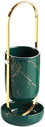 Desktop Makeup Brush Storage Bucket Box Wrought Iron Finishing Beauty Tools Golden Pen Holder(Gray) image 3
