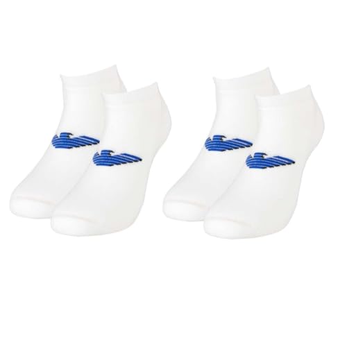 Emporio Armani Men's Basic 2 Pack Eagle Low Ankle Sock